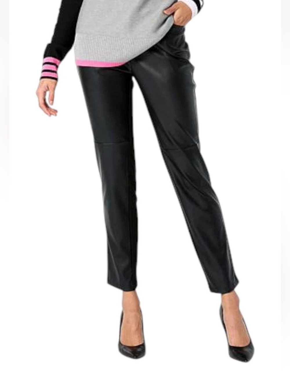 VG by Victor Glemaud Faux Leather Ponte Pants in black size small NWT